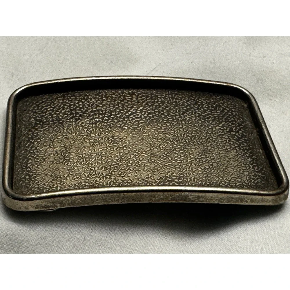 Textured‎ Nugget Rectangle Belt Buckle Antiqued Silver Tone Western Style